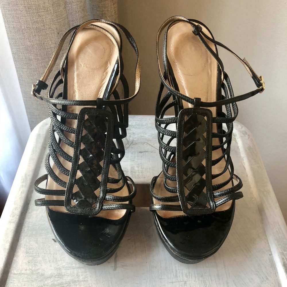 Versace black strappy sandals